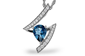 F329-55672: NECK 1.04 LONDON BLUE TOPAZ 1.23 TGW (8x6MM)