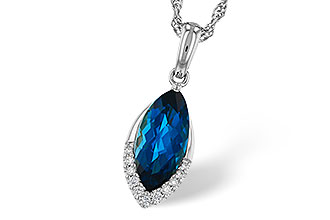 K329-62090: NECK 2.14 LONDON BLUE TOPAZ 2.20 TGW (12x6MM MQ)