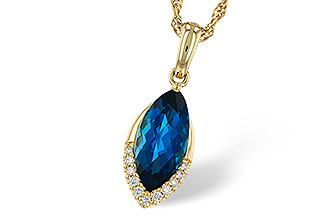 K329-62090: NECK 2.14 LONDON BLUE TOPAZ 2.20 TGW (12x6MM MQ)