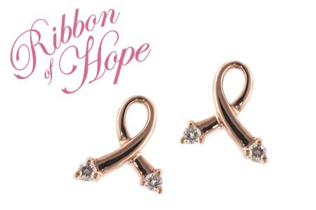 M055-08417: PINK GOLD EARRINGS .07 TW